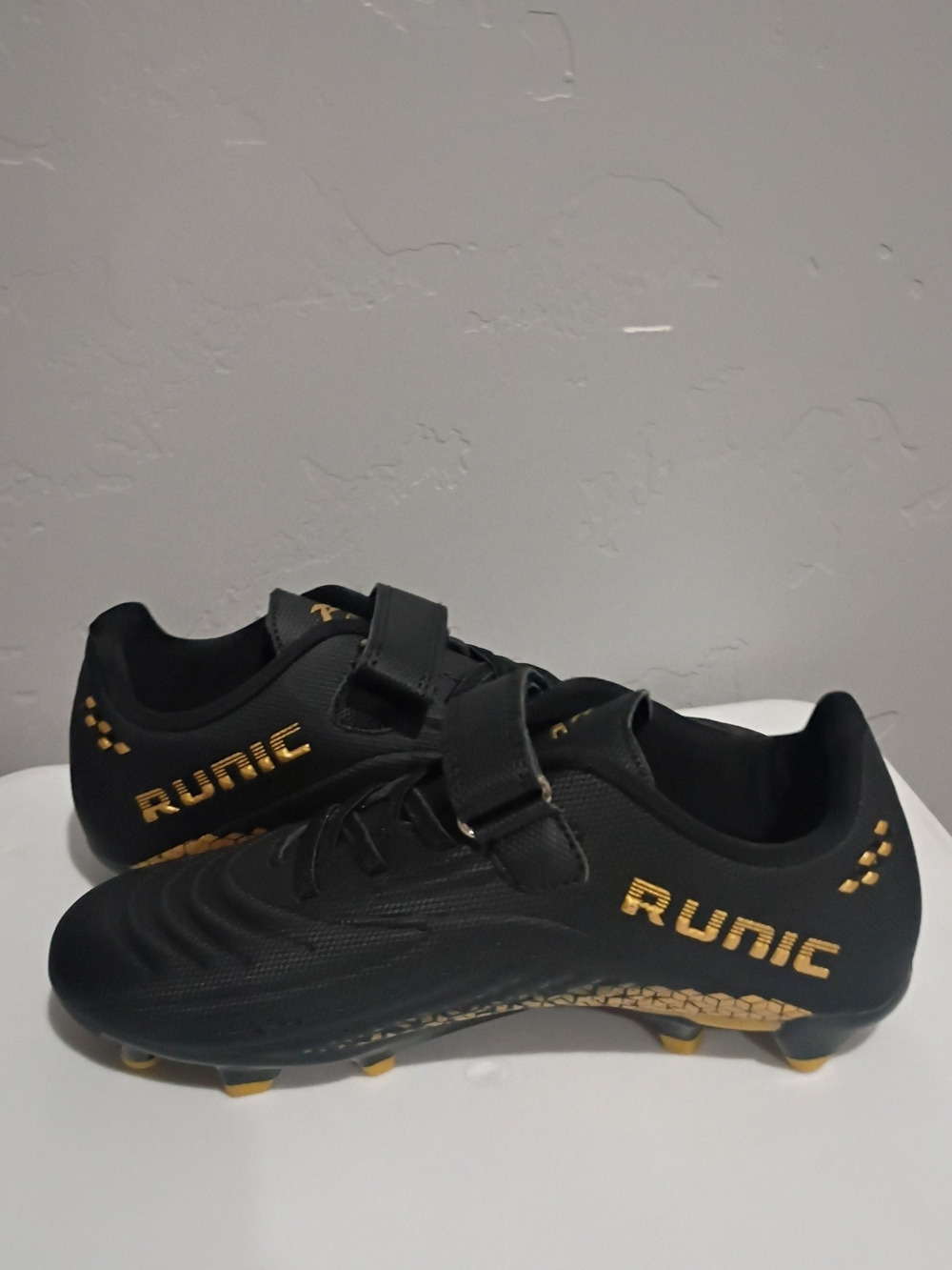 Kids Black and Gold Soccer Cleats - Picture 1 of 7